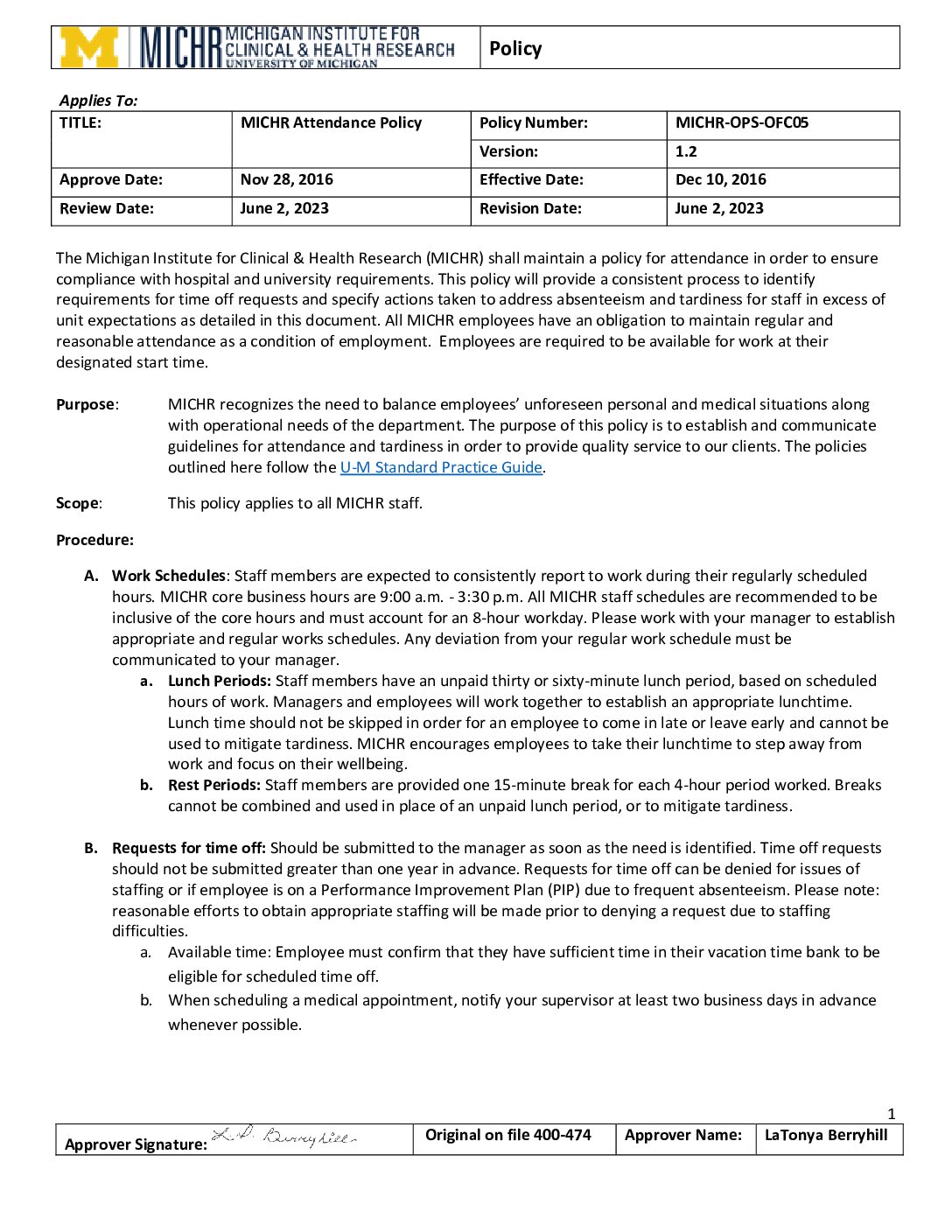 Attendance Policy