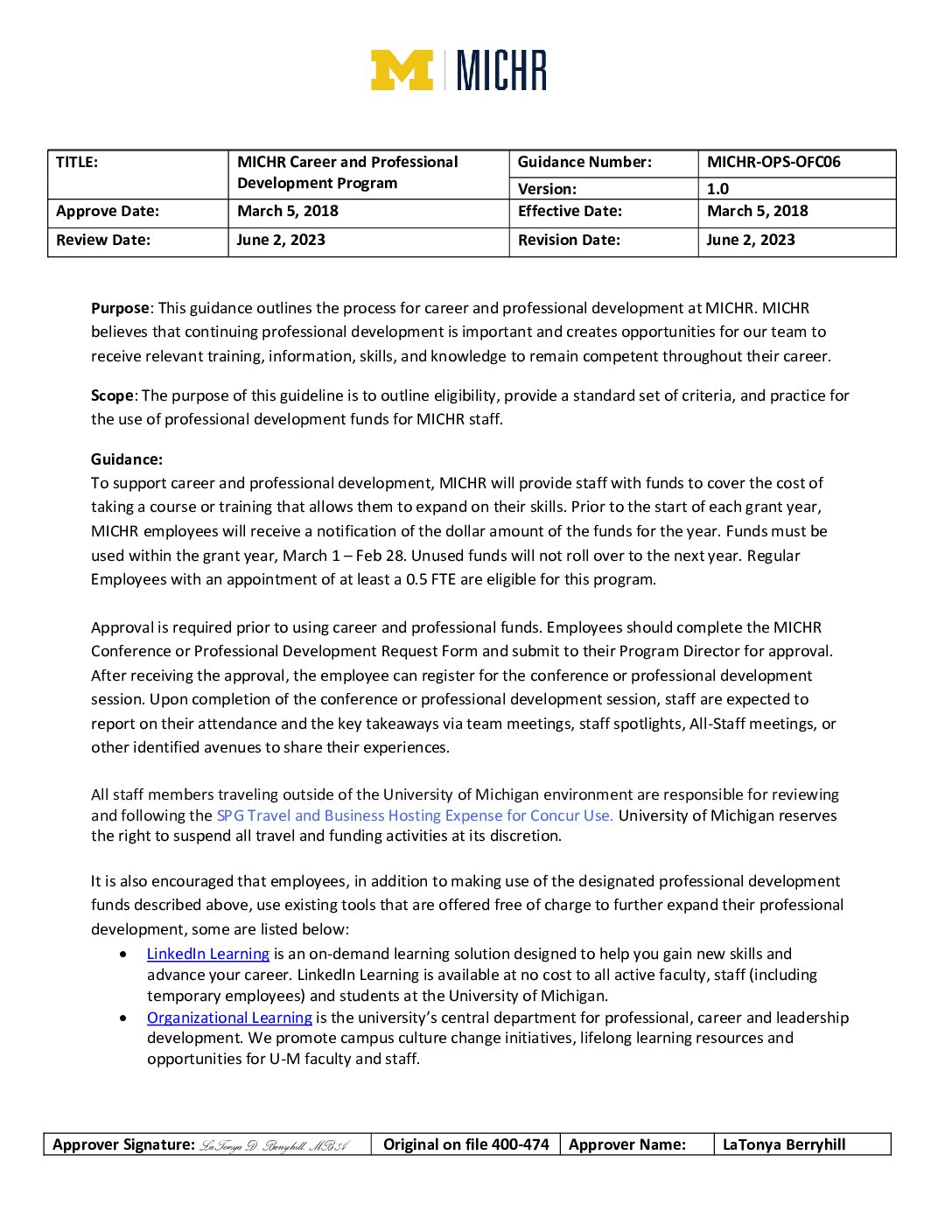 Conference Attendance and Professional Development Guidance and Request Form