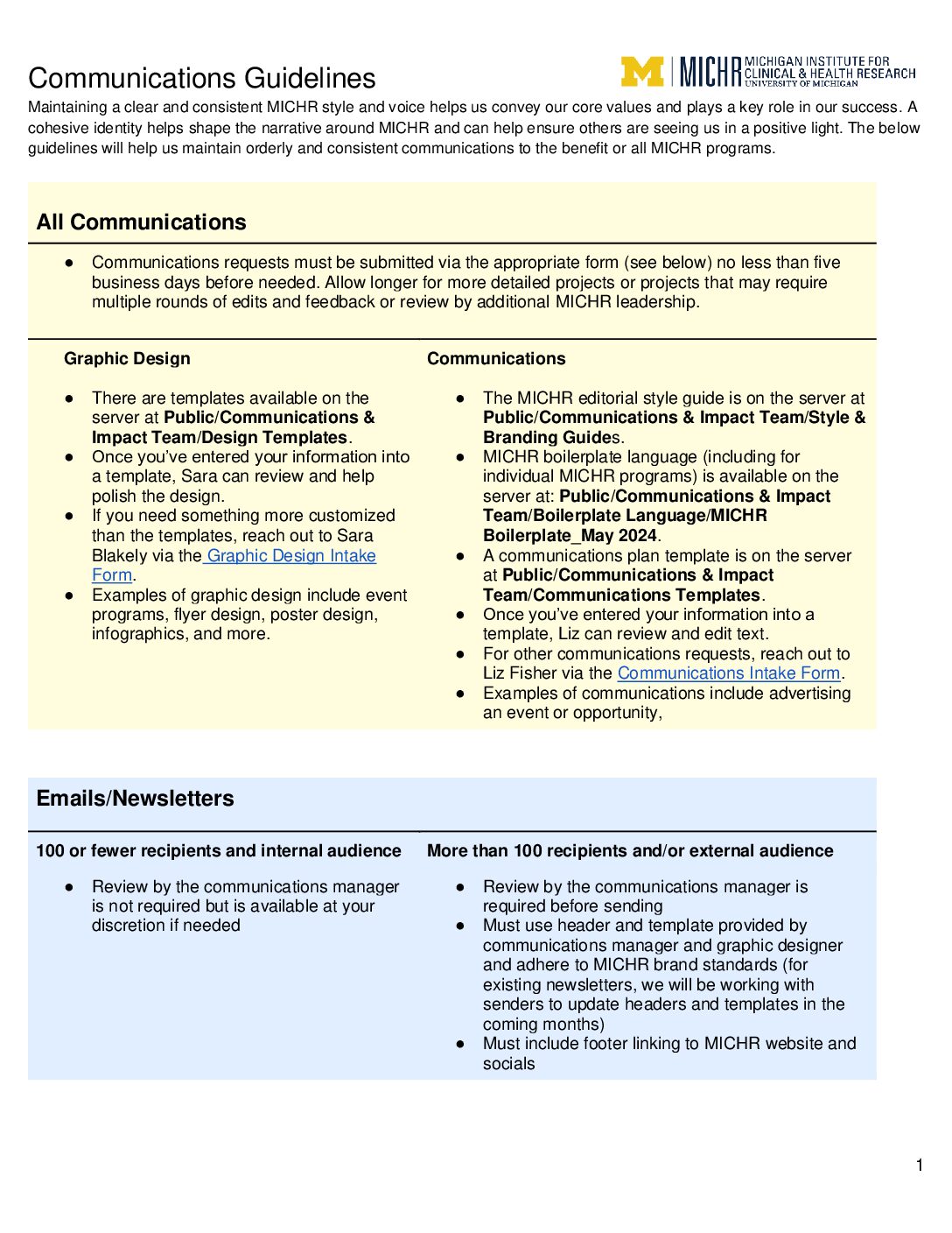 Communications Guidelines