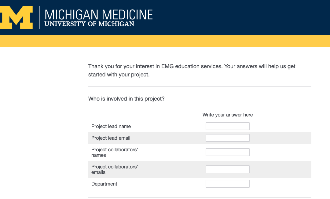 EMG Project Request Intake Form